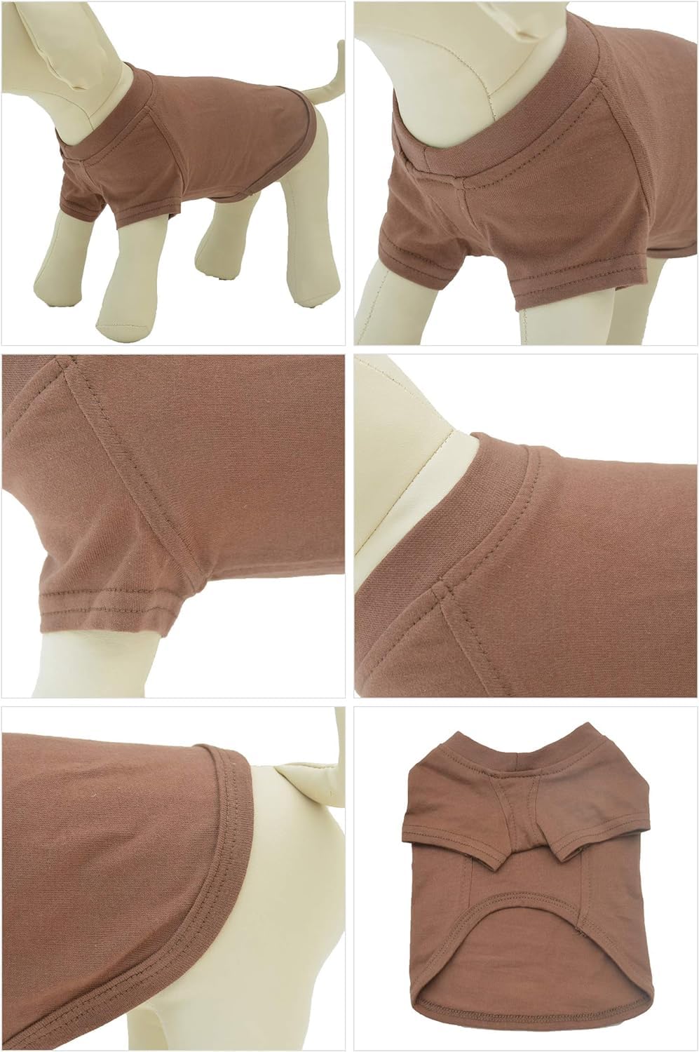 Lovelonglong Pet Clothing Dog Costumes Basic Blank T-Shirt Tee Shirts For Medium Large Dogs Coffee Xxxl